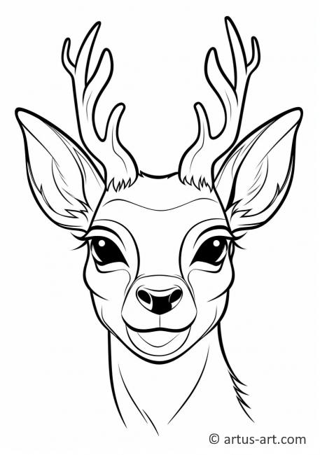 Pagina da colorare di un grazioso cervo mulo